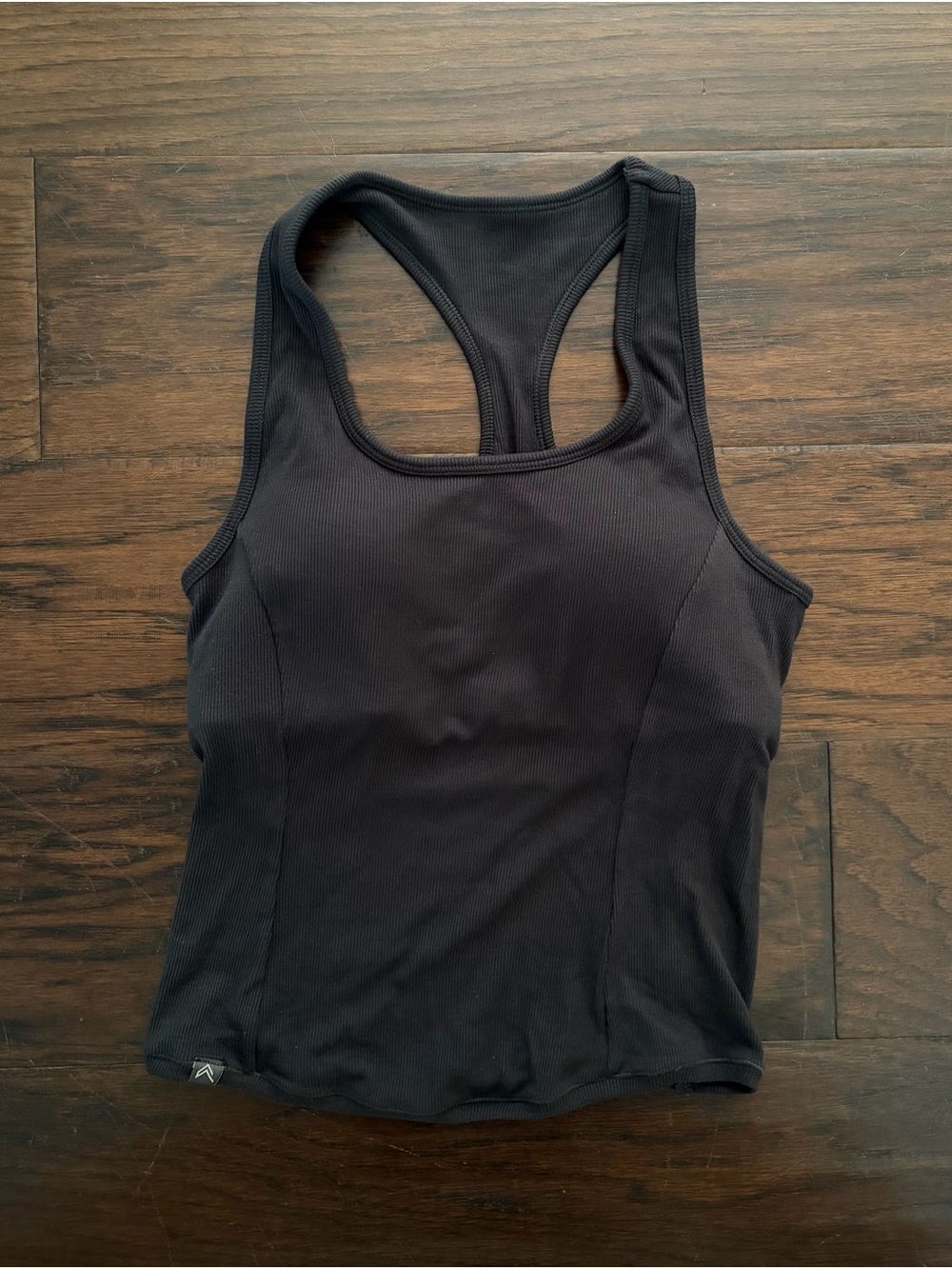 Black Racerback Ribbed Tank Top